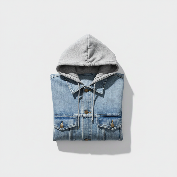 Denim Soul Machine Embroidered Denim Hoodie Jacket – Hand Finished in Dubai | EmbroMania