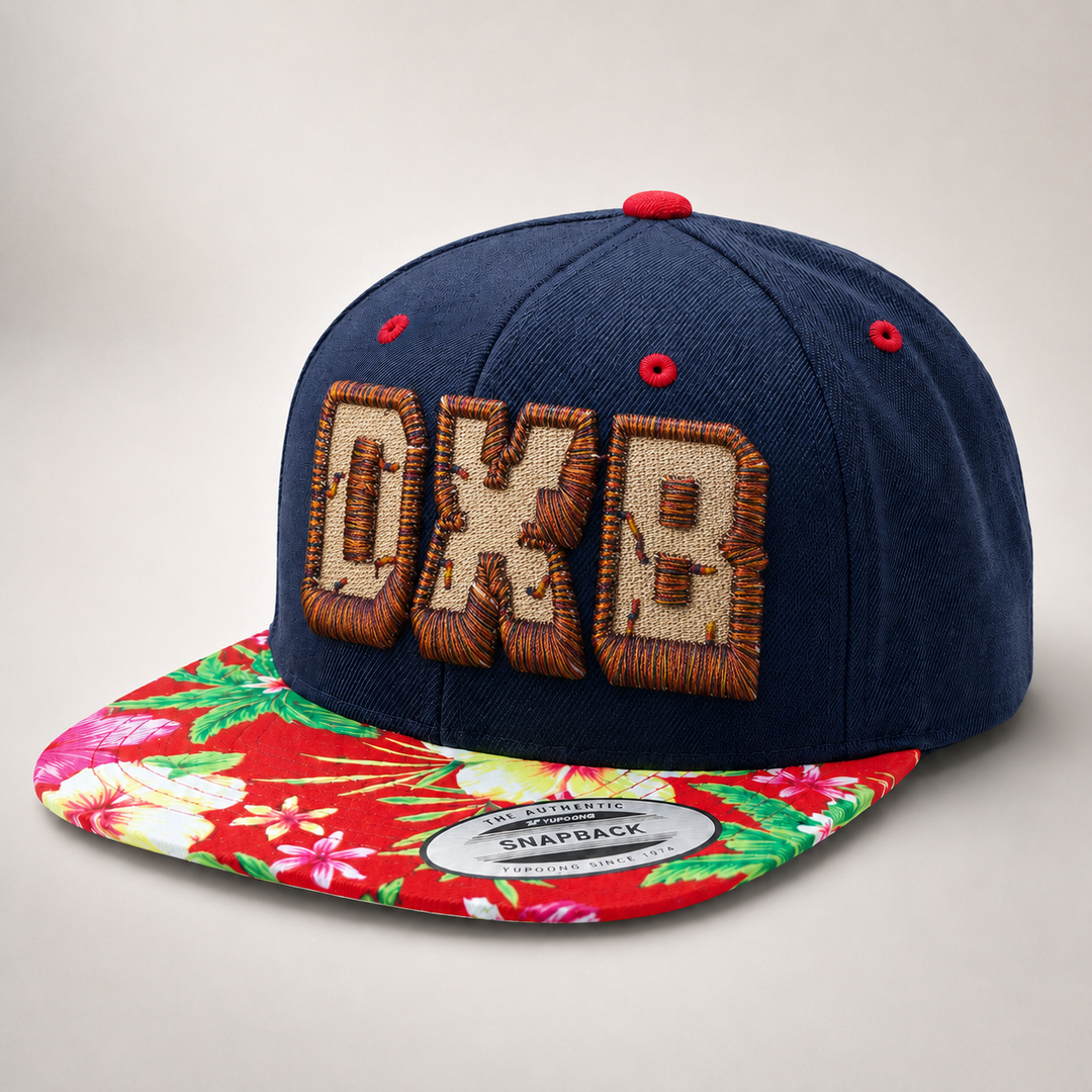 Navy blue cap with brown &
