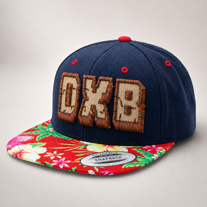 Navy blue cap with brown &