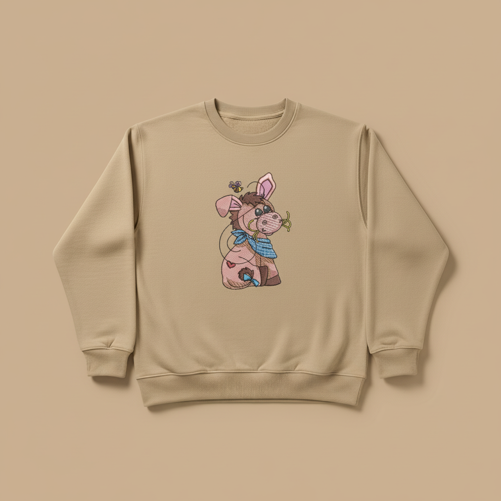 Donkey &amp; Bee — Premium Embroidered Collection | Hoodie • Sweatshirt • Jute Tote | Original EmbroMania Design