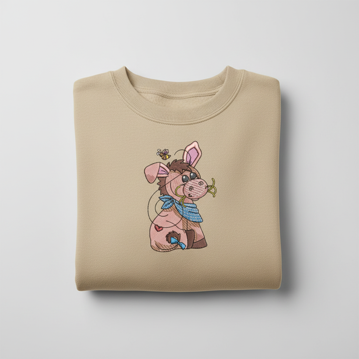 Donkey &amp; Bee — Premium Embroidered Collection | Hoodie • Sweatshirt • Jute Tote | Original EmbroMania Design