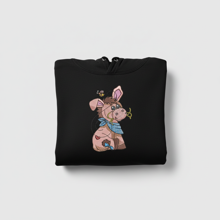 Donkey &amp; Bee — Premium Embroidered Collection | Hoodie • Sweatshirt • Jute Tote | Original EmbroMania Design