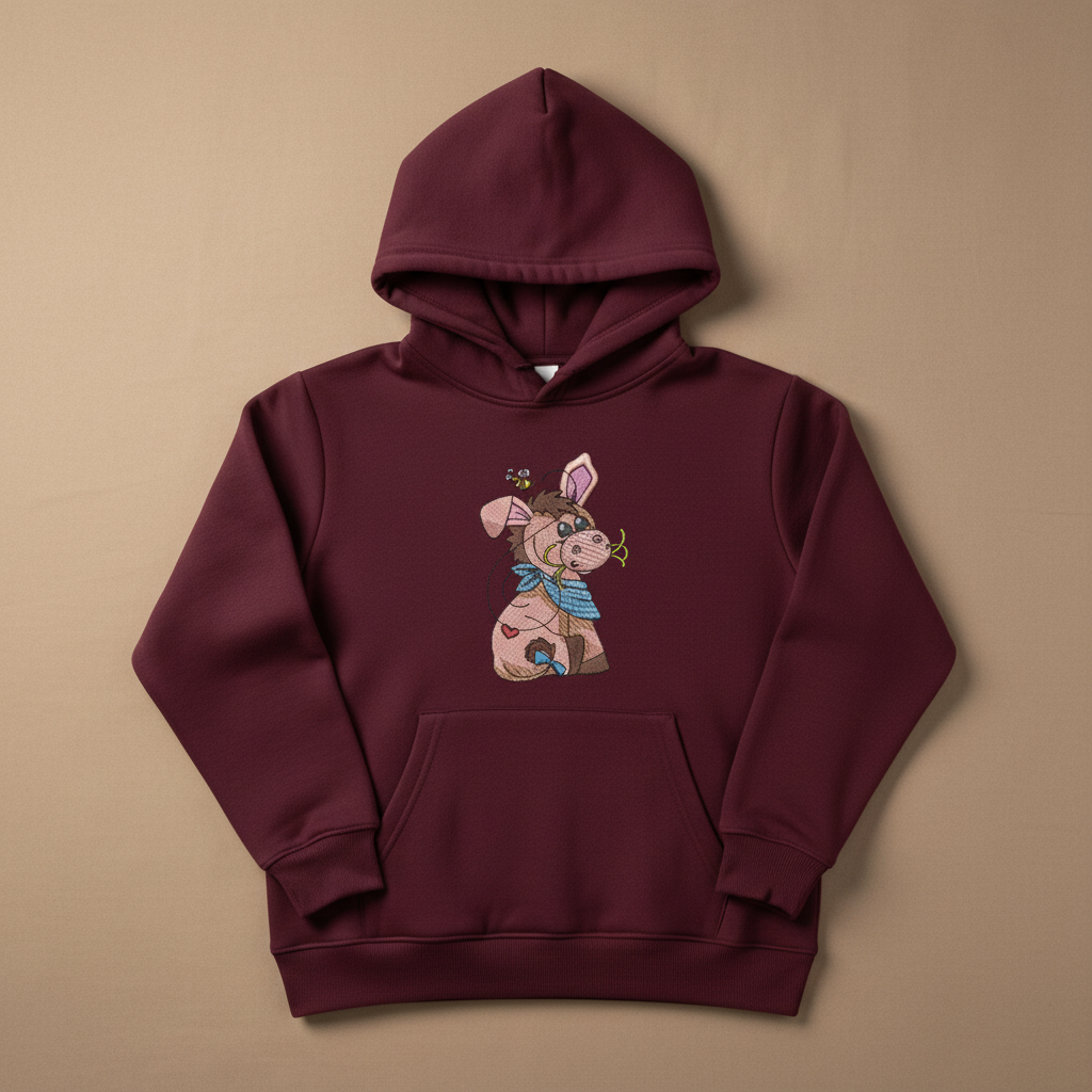 Donkey &amp; Bee — Premium Embroidered Collection | Hoodie • Sweatshirt • Jute Tote | Original EmbroMania Design