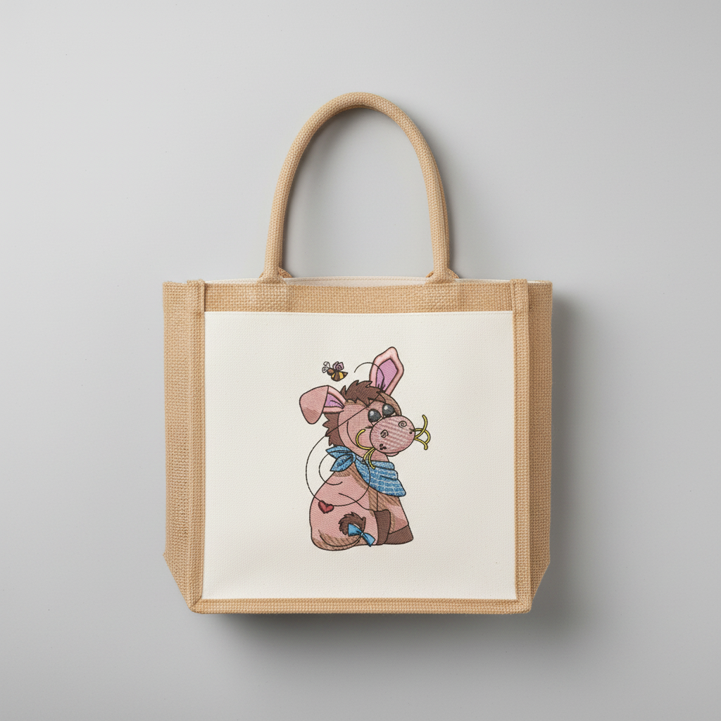 Donkey &amp; Bee — Premium Embroidered Collection | Hoodie • Sweatshirt • Jute Tote | Original EmbroMania Design