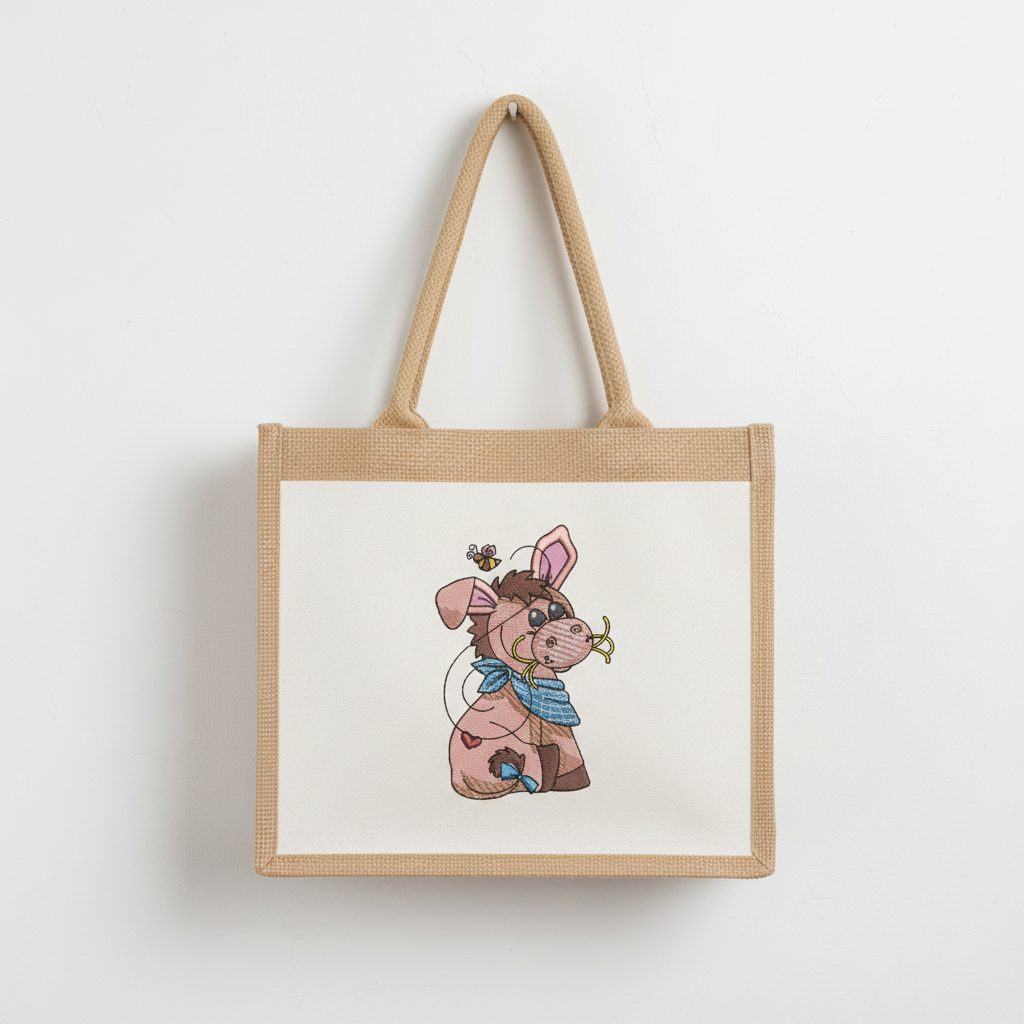 Donkey &amp; Bee — Premium Embroidered Collection | Hoodie • Sweatshirt • Jute Tote | Original EmbroMania Design