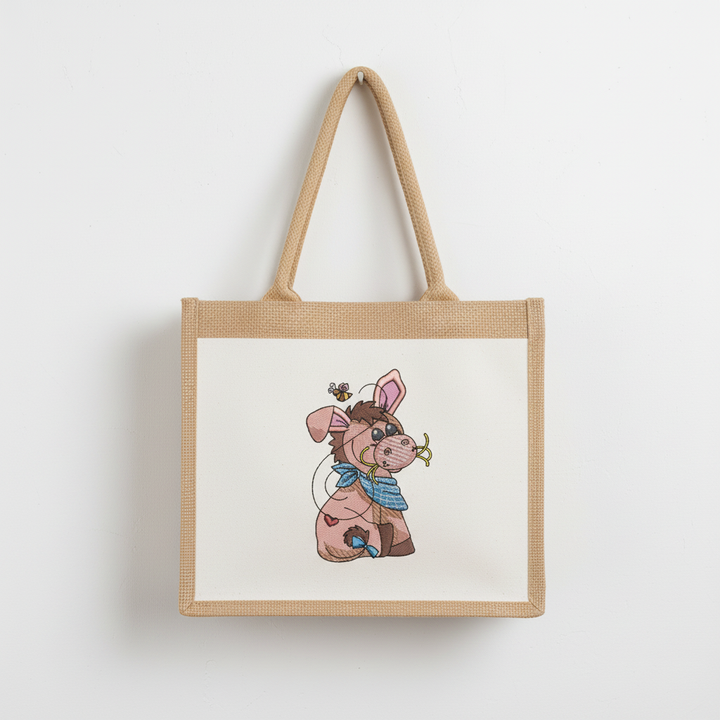 Donkey &amp; Bee — Premium Embroidered Collection | Hoodie • Sweatshirt • Jute Tote | Original EmbroMania Design