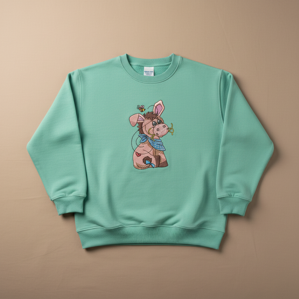 Donkey &amp; Bee — Premium Embroidered Collection | Hoodie • Sweatshirt • Jute Tote | Original EmbroMania Design