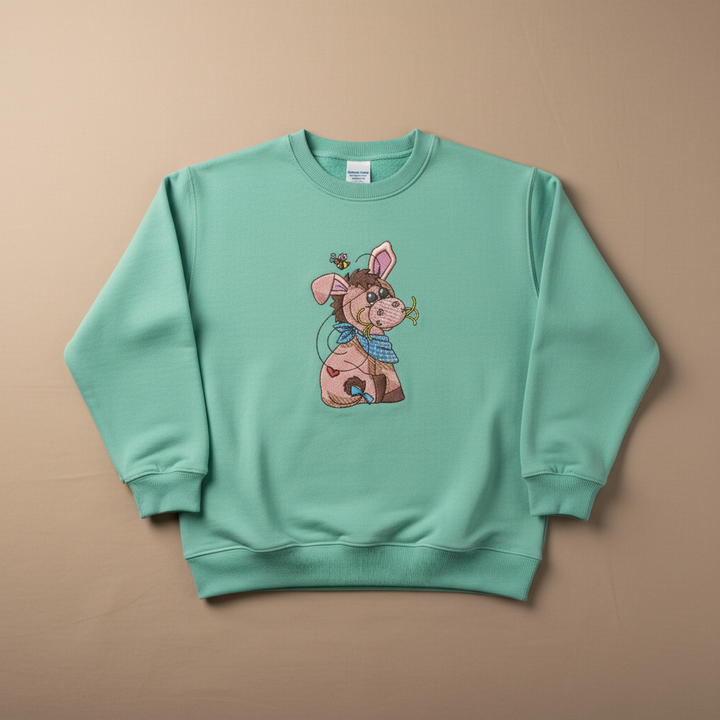 Donkey &amp; Bee — Premium Embroidered Collection | Hoodie • Sweatshirt • Jute Tote | Original EmbroMania Design