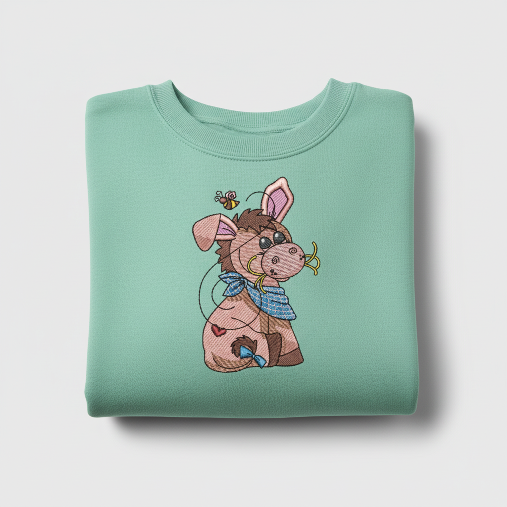 Donkey &amp; Bee — Premium Embroidered Collection | Hoodie • Sweatshirt • Jute Tote | Original EmbroMania Design