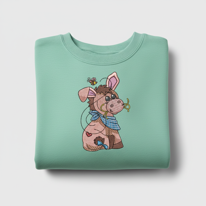 Donkey &amp; Bee — Premium Embroidered Collection | Hoodie • Sweatshirt • Jute Tote | Original EmbroMania Design