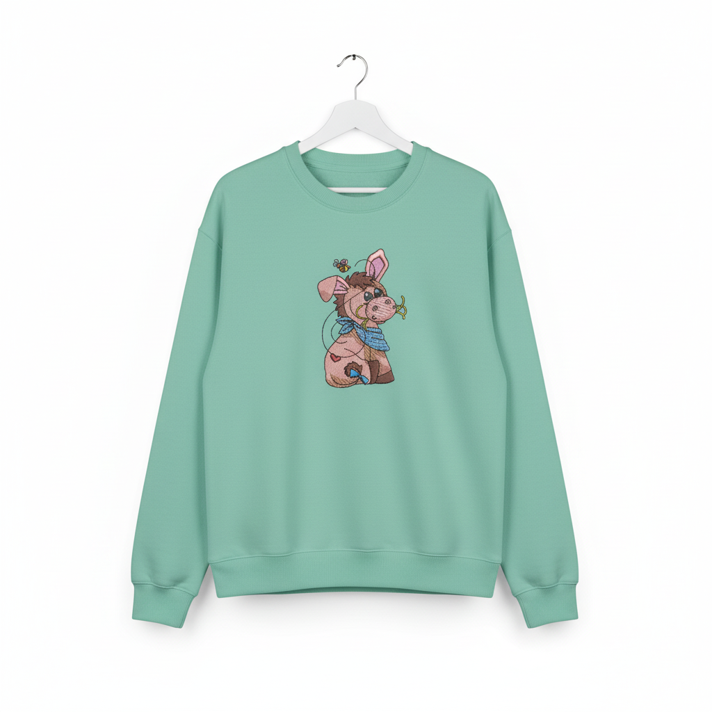 Donkey &amp; Bee — Premium Embroidered Collection | Hoodie • Sweatshirt • Jute Tote | Original EmbroMania Design