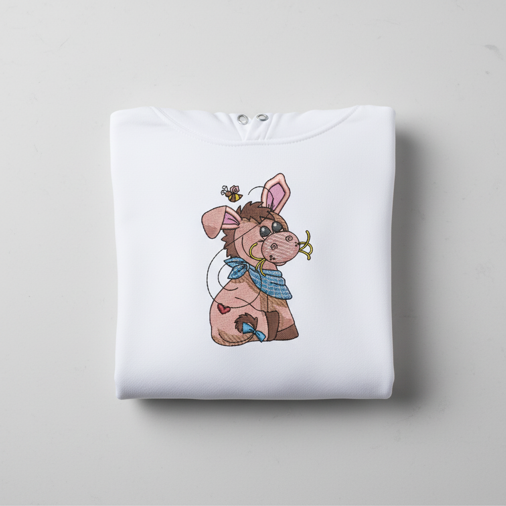 Donkey &amp; Bee — Premium Embroidered Collection | Hoodie • Sweatshirt • Jute Tote | Original EmbroMania Design