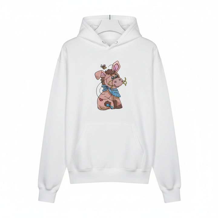Donkey &amp; Bee — Premium Embroidered Collection | Hoodie • Sweatshirt • Jute Tote | Original EmbroMania Design