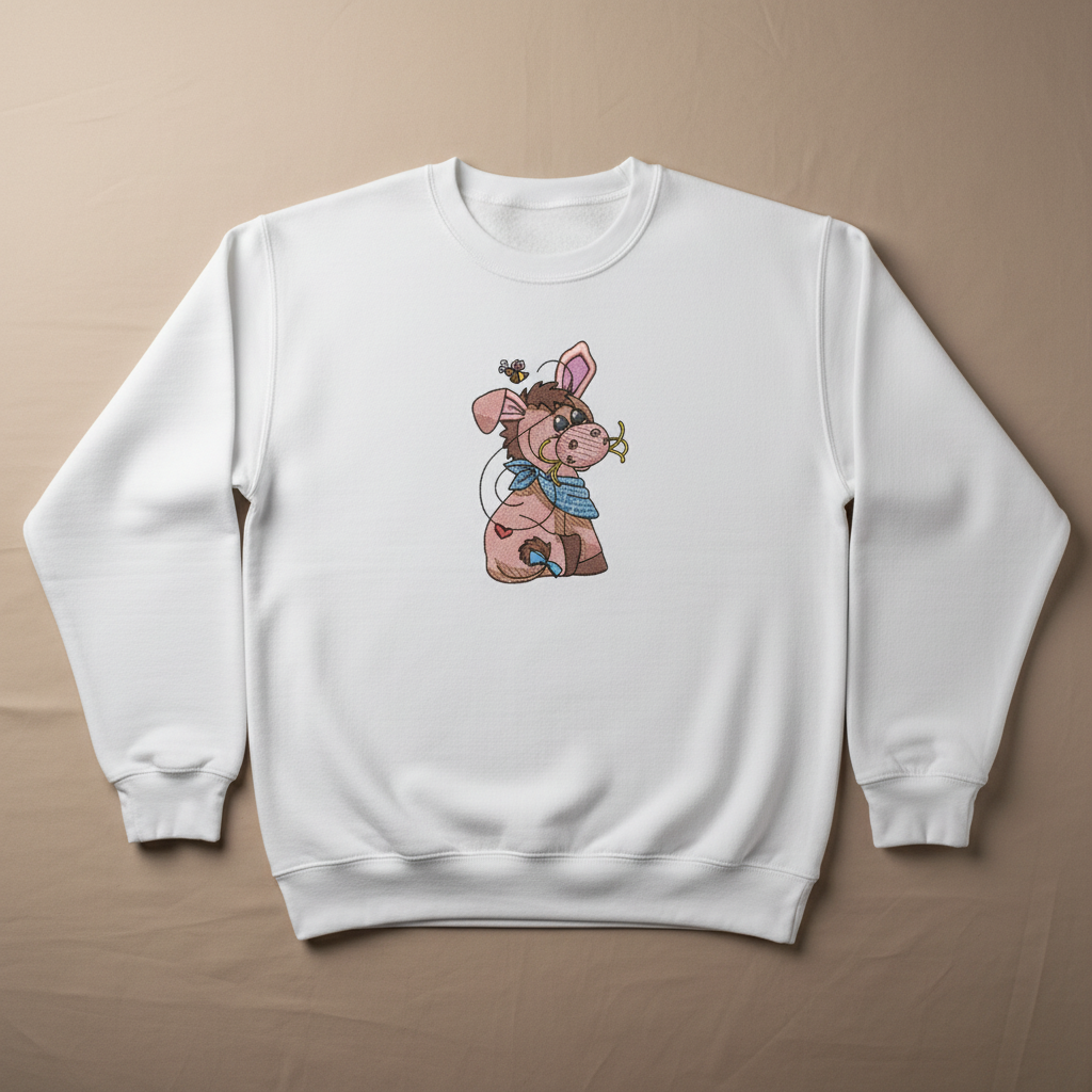 Donkey &amp; Bee — Premium Embroidered Collection | Hoodie • Sweatshirt • Jute Tote | Original EmbroMania Design