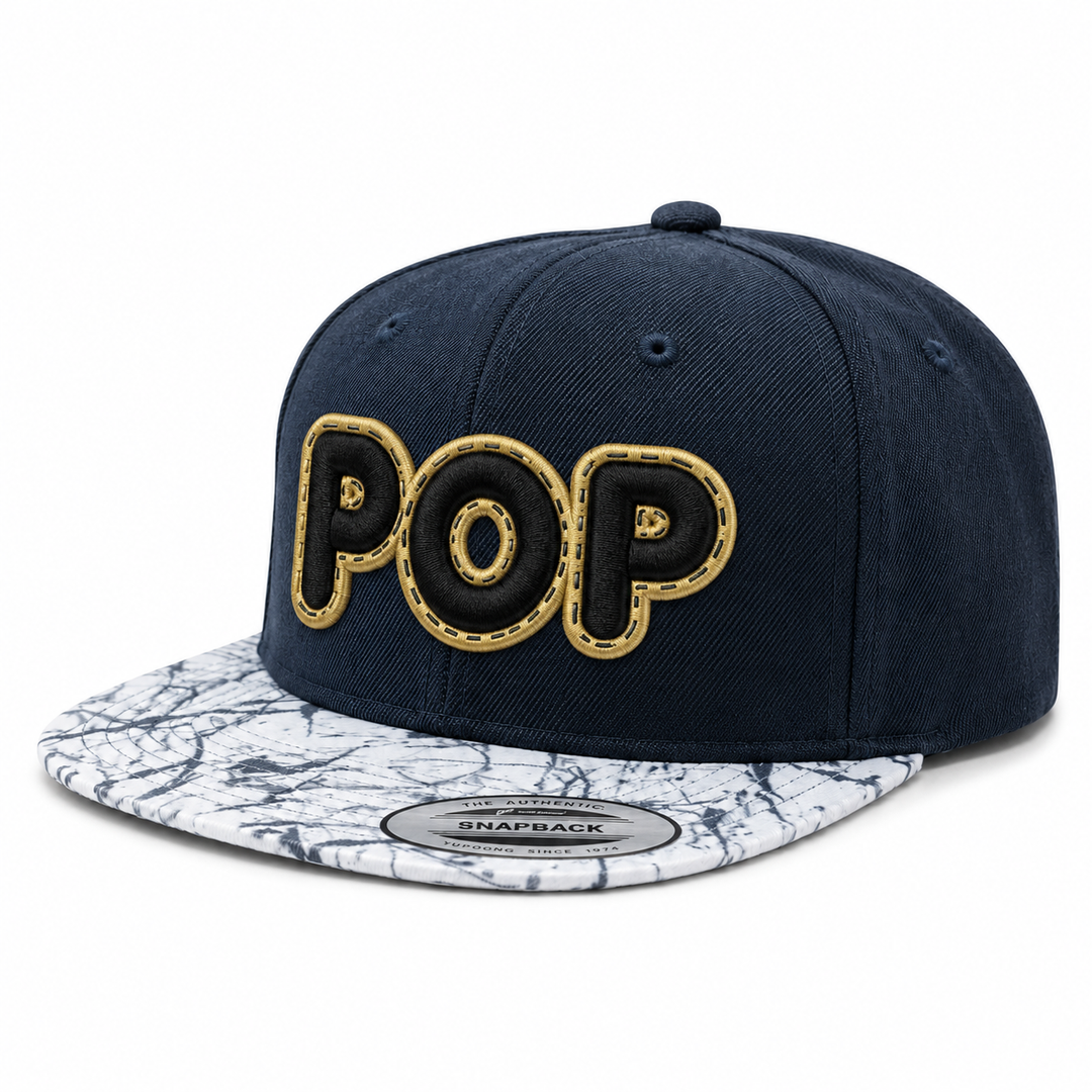 DoubleLayer Pop Two-Layer Appliqué Cap – Side Profile Custom Lettering | Hand Finished in Dubai | EmbroMania
