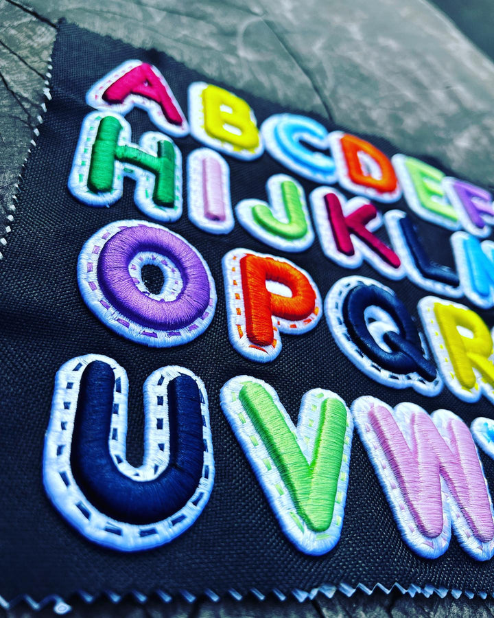 DoubleLayer Pop — Custom Two-Layer Appliqué Lettering | EmbroMania Dubai