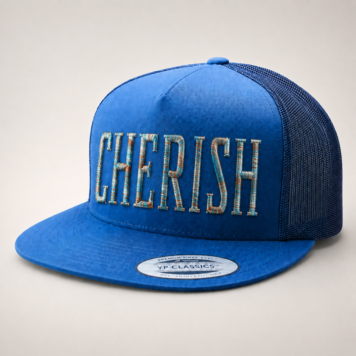 Blue cap with &
