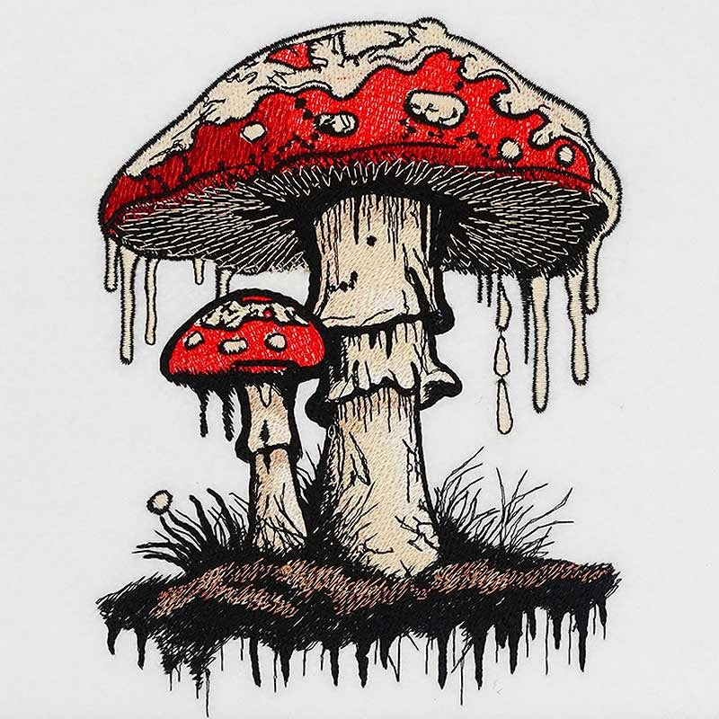 Enchanted Mushroom Machine Embroidered Jute Tote – Hand Finished in Dubai | EmbroMania
