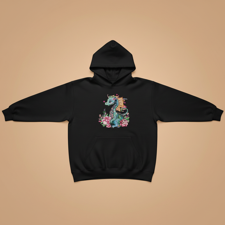Floral Dragon — Premium Embroidered Hoodie | Original EmbroMania Design