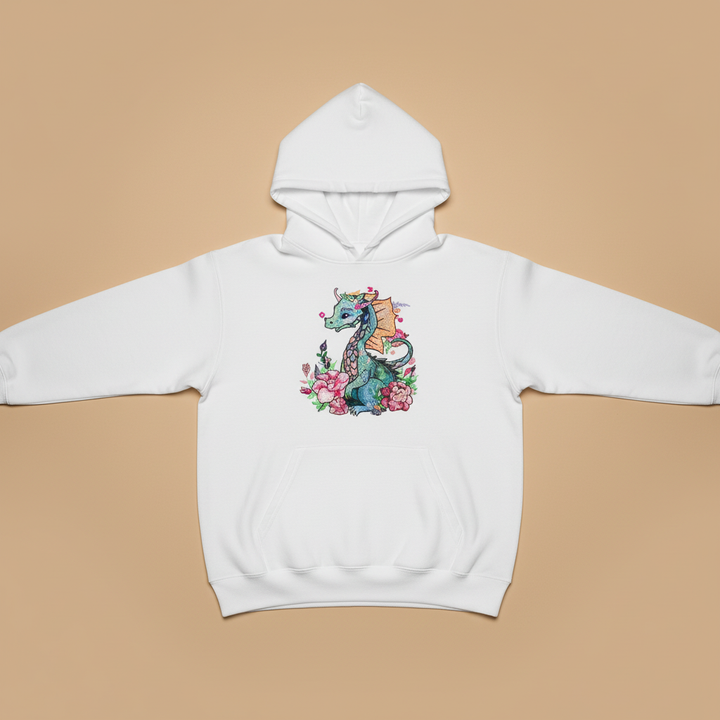 Floral Dragon — Premium Embroidered Hoodie | Original EmbroMania Design