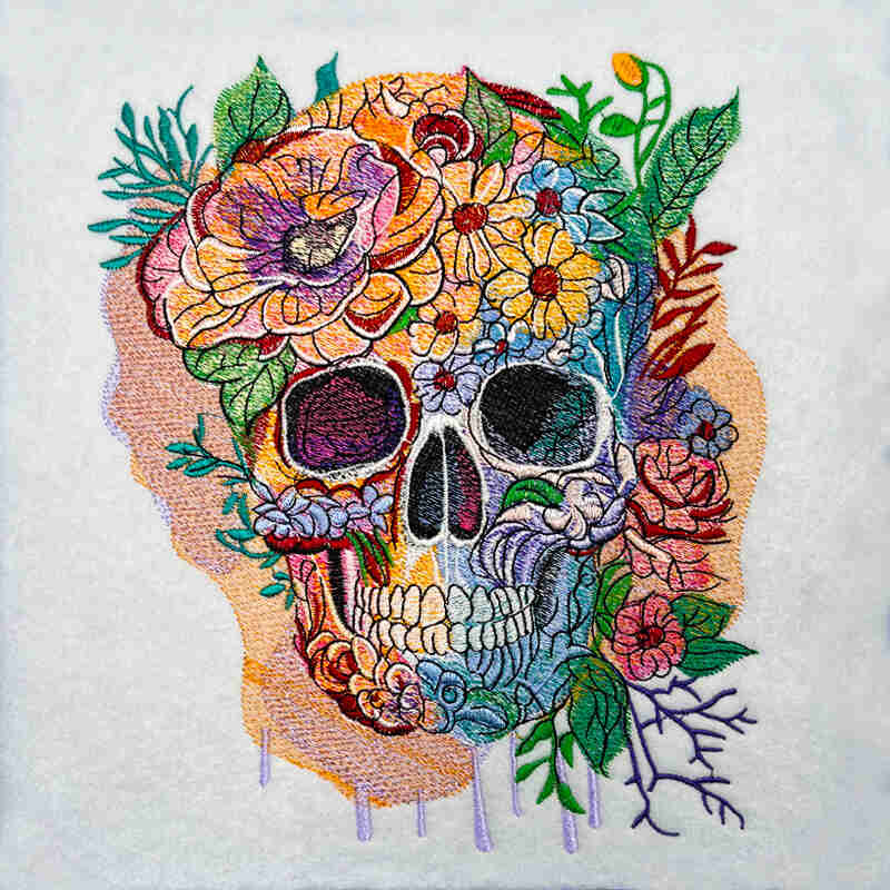 Floral Skull Embroidered Sweatshirt – Edgy Elegance Meets Cozy Comfort 🌸💀 Support Small Biz
