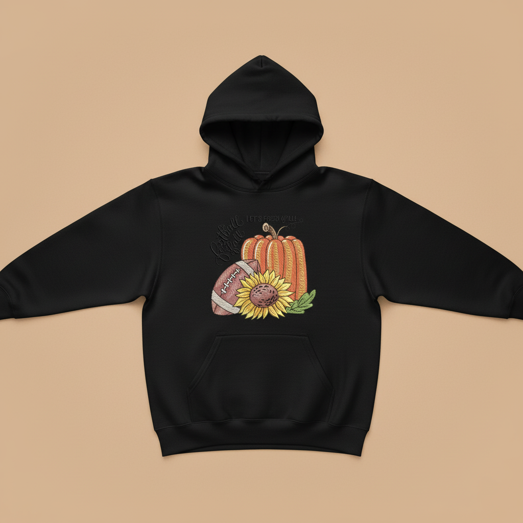 Football &amp; Fall Party Machine Embroidered Sweatshirt – Hand Finished in Dubai | EmbroMania