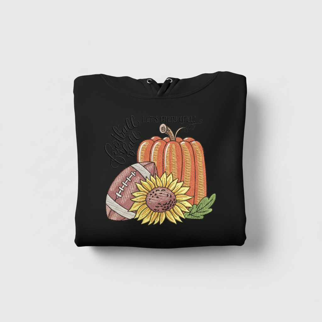 Football &amp; Fall Party Machine Embroidered Sweatshirt – Hand Finished in Dubai | EmbroMania