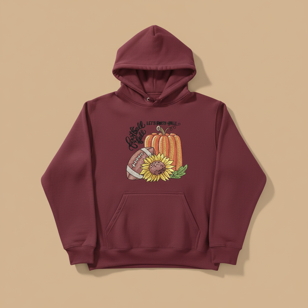 Football &amp; Fall Party Machine Embroidered Sweatshirt – Hand Finished in Dubai | EmbroMania