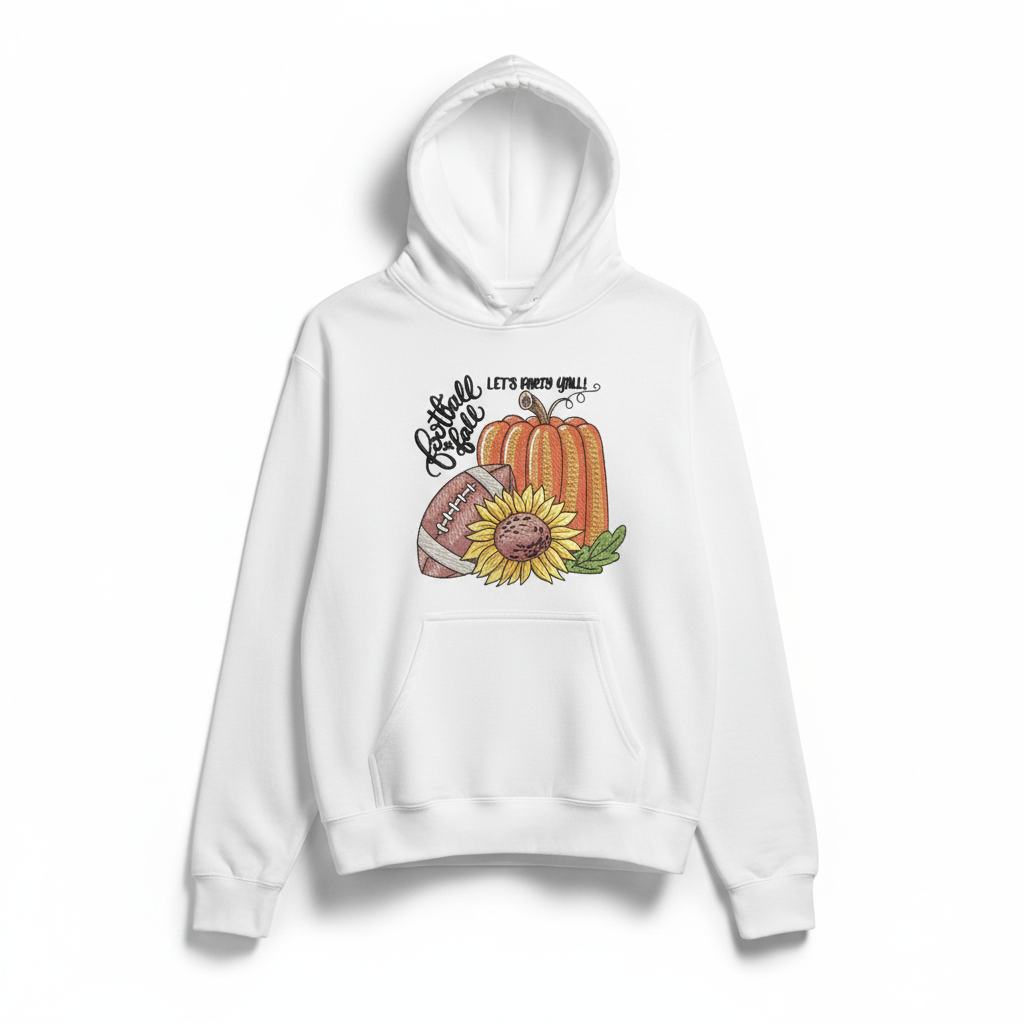 Football &amp; Fall Party Machine Embroidered Sweatshirt – Hand Finished in Dubai | EmbroMania