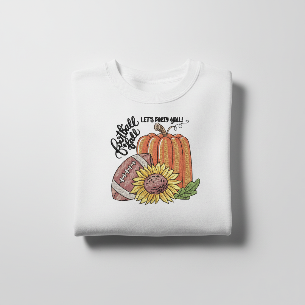 Football &amp; Fall Party Machine Embroidered Sweatshirt – Hand Finished in Dubai | EmbroMania
