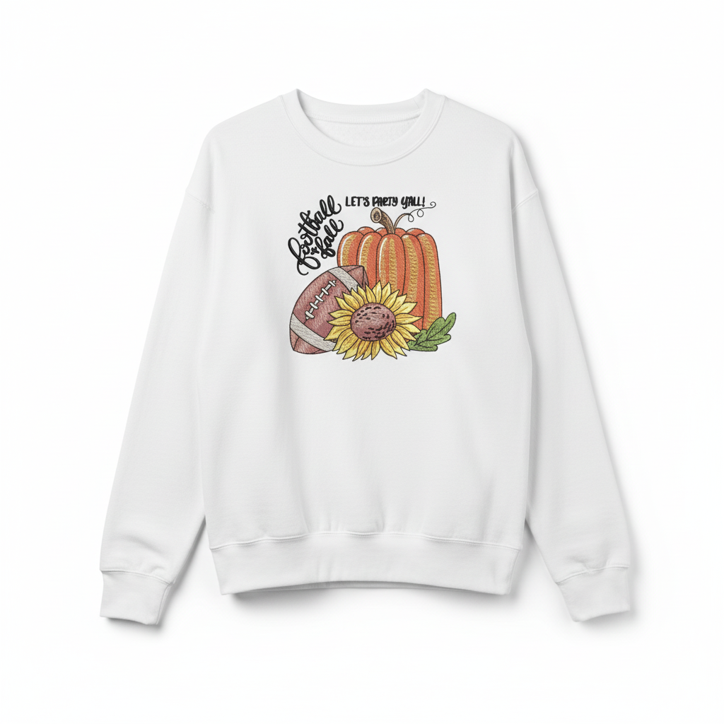 Football &amp; Fall Party Machine Embroidered Sweatshirt – Hand Finished in Dubai | EmbroMania