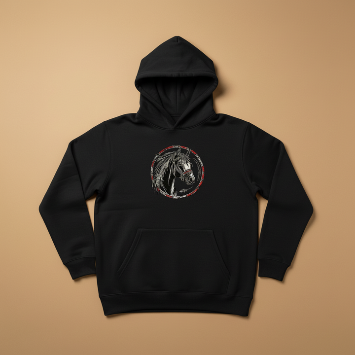 Free Spirit Horse Circle — Embroidered Hoodie | EmbroMania