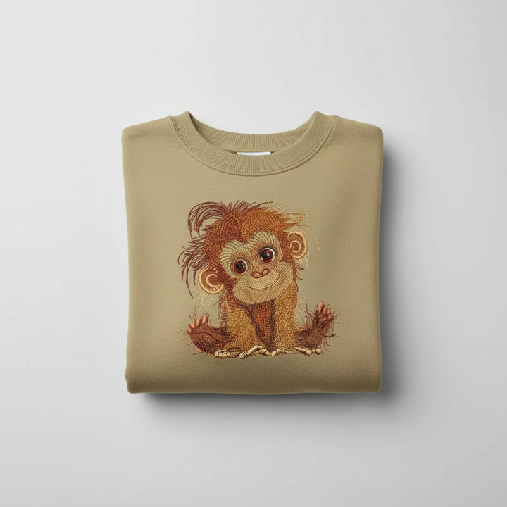 Baby Orangutan — Premium Embroidered Sweatshirt | Original EmbroMania Design