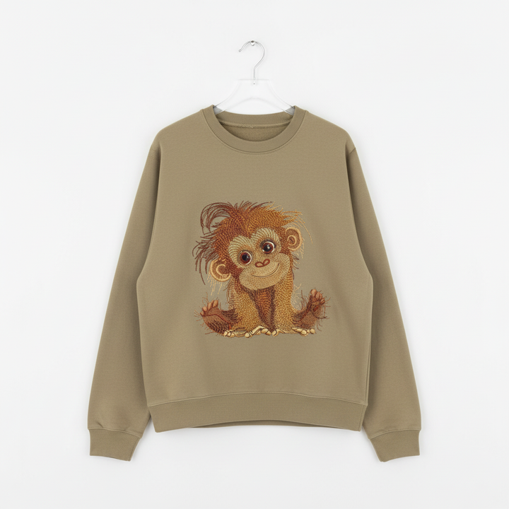 Baby Orangutan — Premium Embroidered Sweatshirt | Original EmbroMania Design