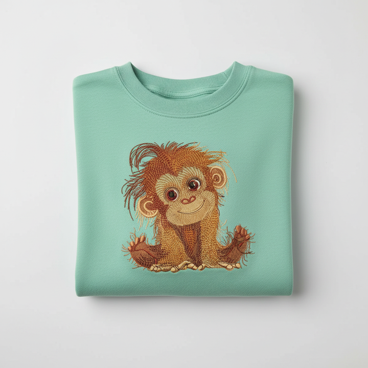 Baby Orangutan — Premium Embroidered Sweatshirt | Original EmbroMania Design