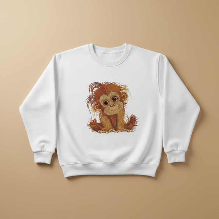 Baby Orangutan — Premium Embroidered Sweatshirt | Original EmbroMania Design