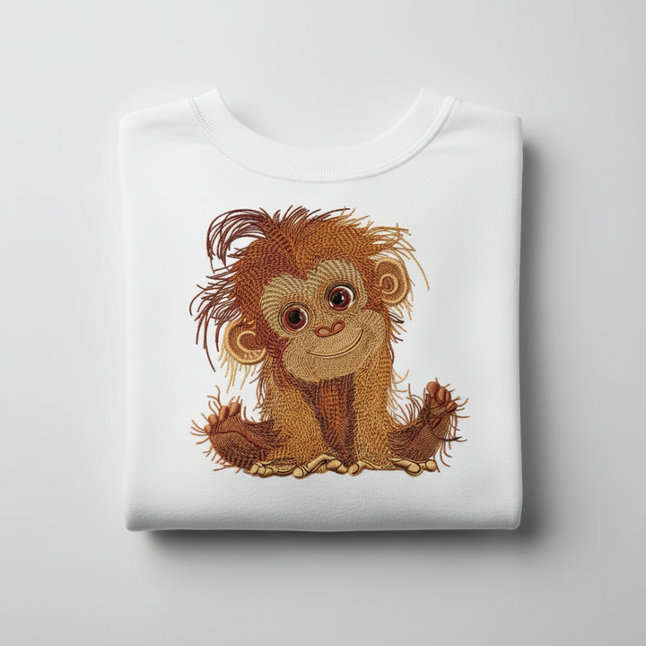 Baby Orangutan — Premium Embroidered Sweatshirt | Original EmbroMania Design