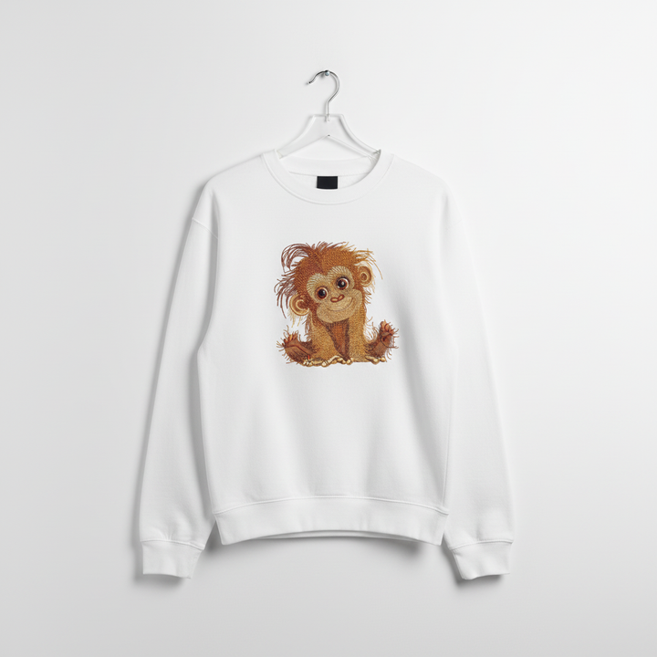 Baby Orangutan — Premium Embroidered Sweatshirt | Original EmbroMania Design