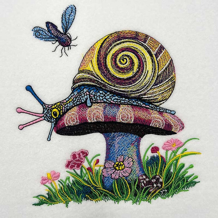 Garden Snail Machine Embroidered Jute Tote – Hand Finished in Dubai | EmbroMania