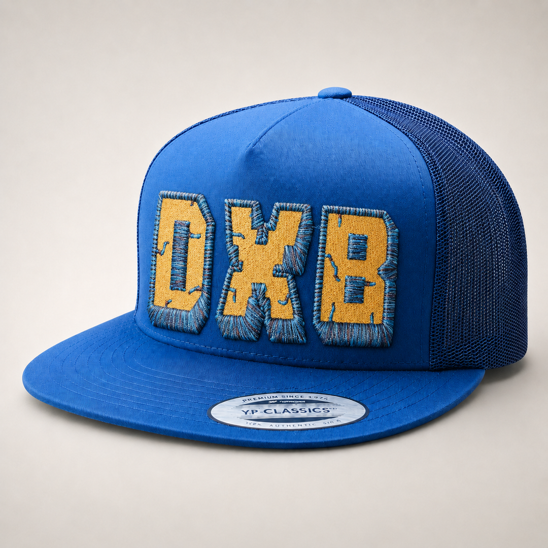 Blue cap with &