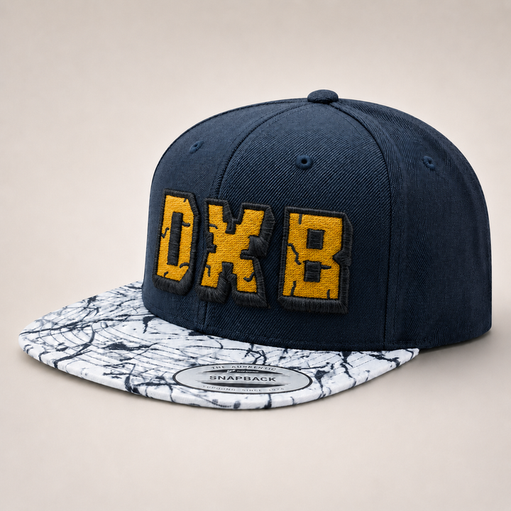 Navy blue cap with yellow &