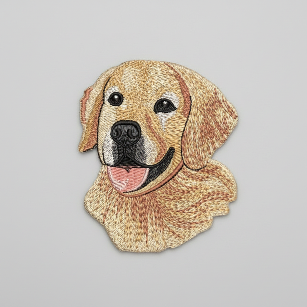 Embroidered design of a Golden Retriever dog&