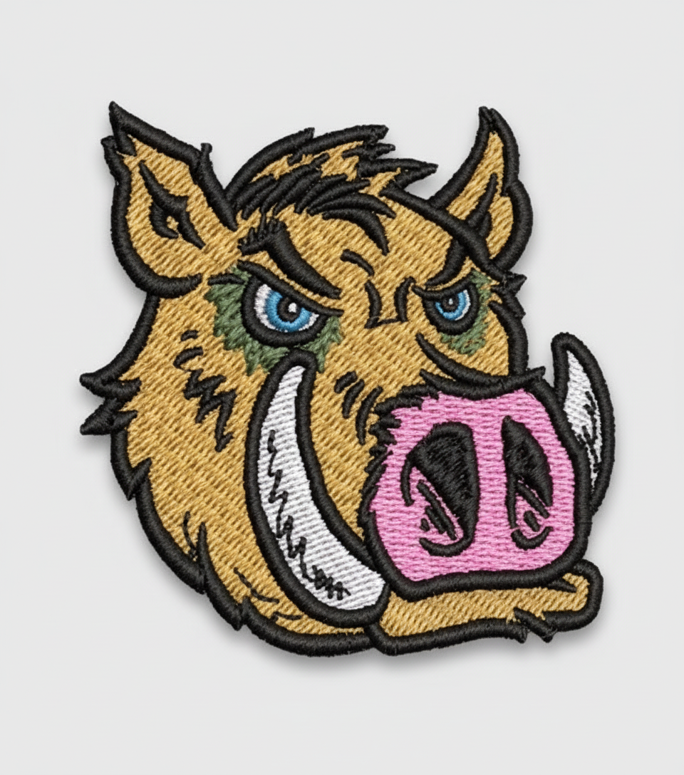 Embroidered patch of a Hog&