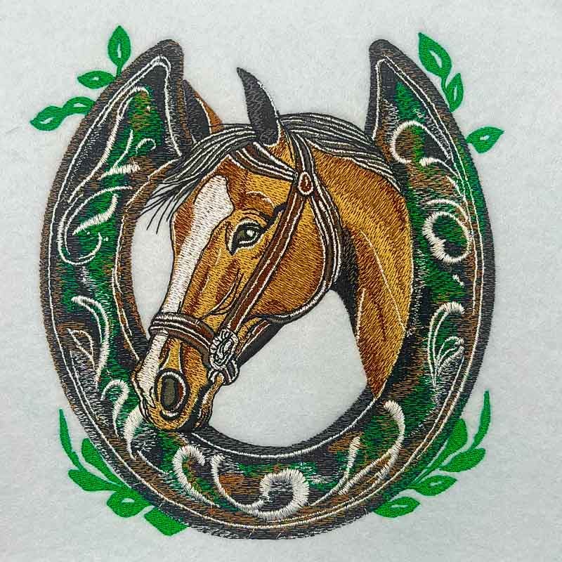 Wildflower Horseshoe Machine Embroidered Hoodie – Hand Finished in Dubai | EmbroMania
