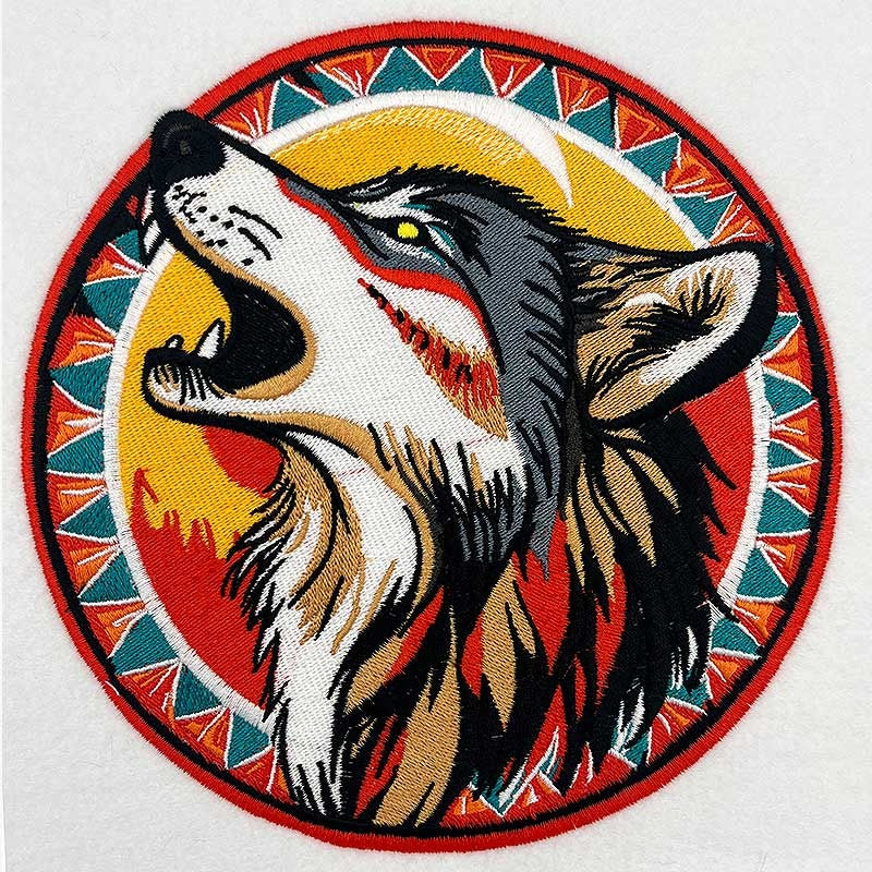 Howling Wolf Machine Embroidered Jute Tote – Hand Finished in Dubai | EmbroMania