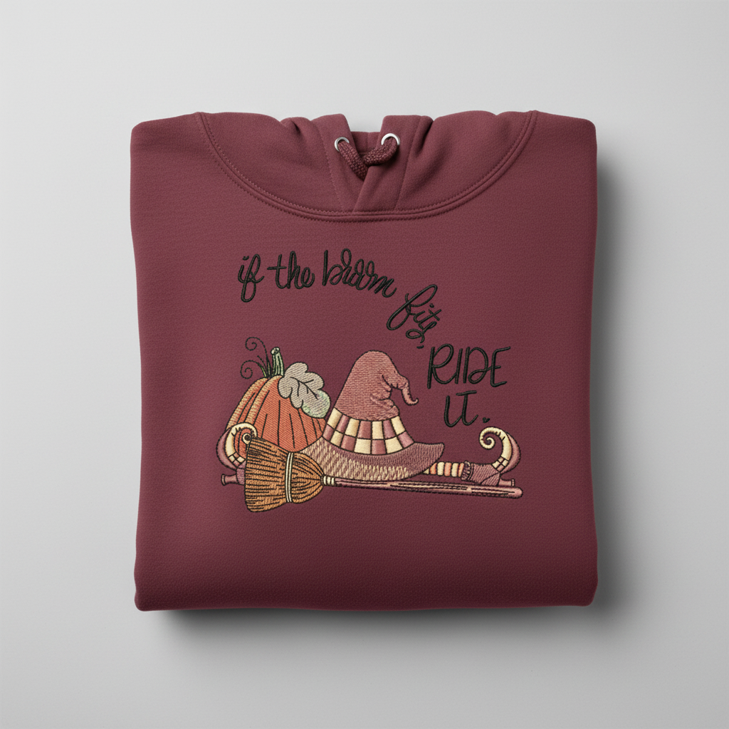 If the Broom Fits Ride It Machine Embroidered Sweatshirt – Hand Finished in Dubai | EmbroMania