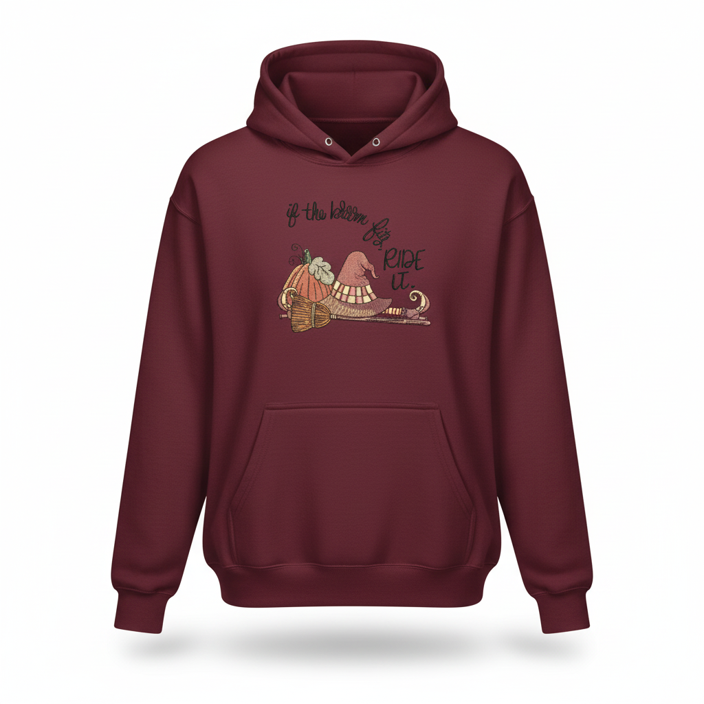 If the Broom Fits Ride It Machine Embroidered Sweatshirt – Hand Finished in Dubai | EmbroMania