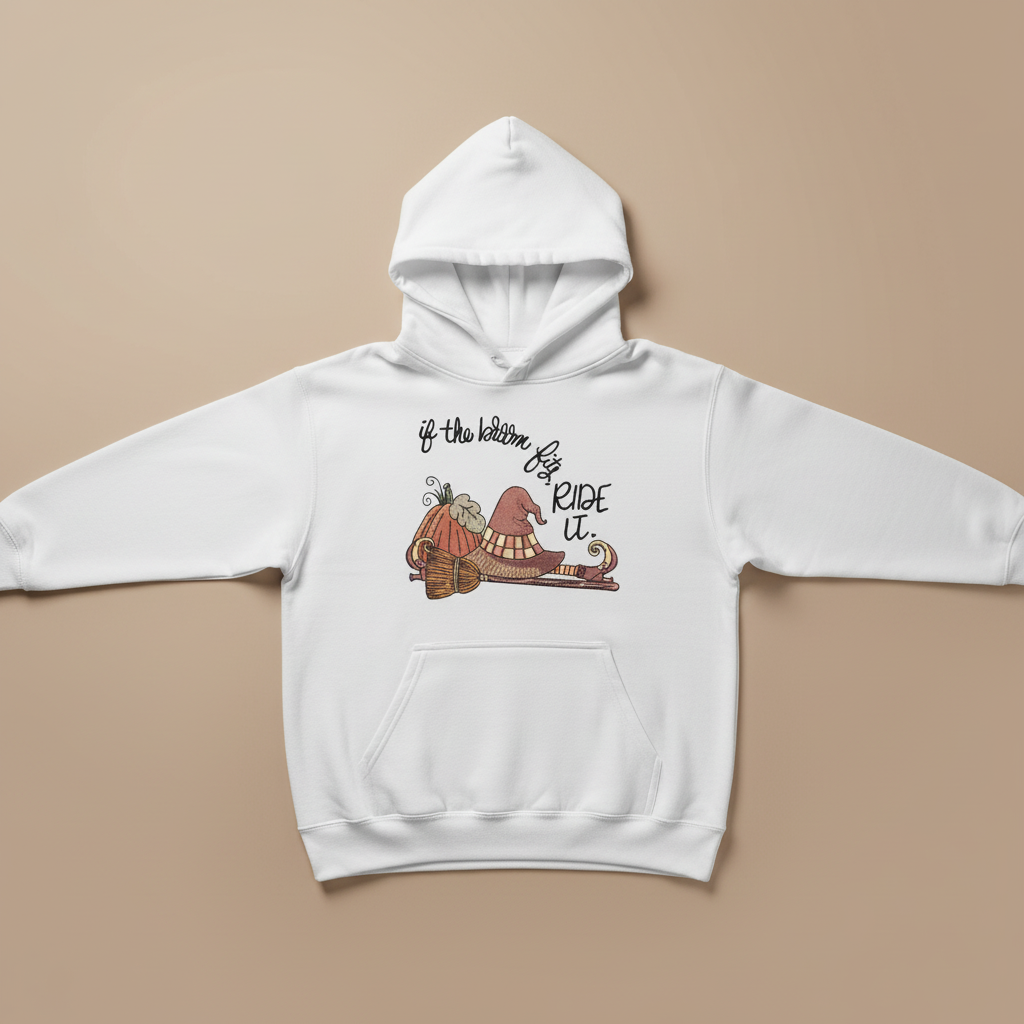 If the Broom Fits Ride It Machine Embroidered Sweatshirt – Hand Finished in Dubai | EmbroMania
