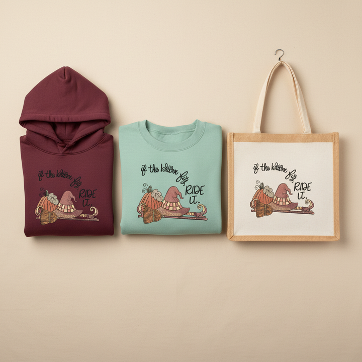 If the Broom Fits Ride It Machine Embroidered Sweatshirt – Hand Finished in Dubai | EmbroMania