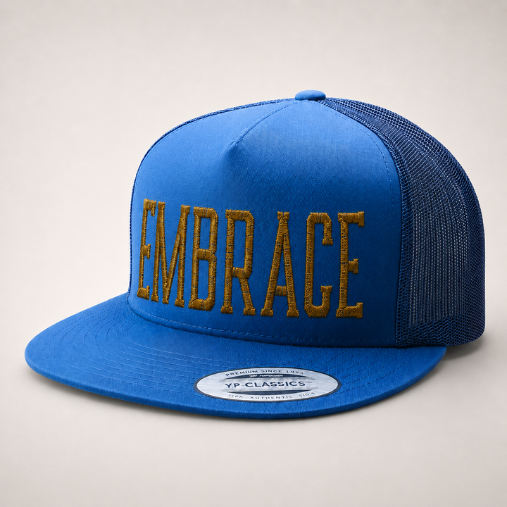 Blue cap with &